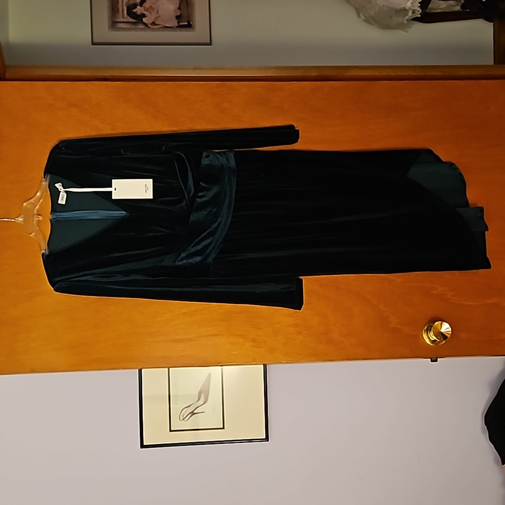 Green velvet special occasion dress